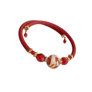 National Geographic Glass Venetian Red Glamour Bracelet Red Gold 7+”